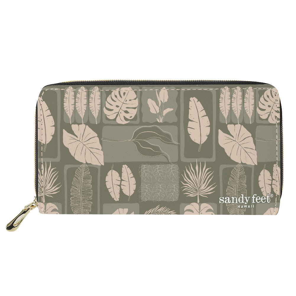 Tropical Leaves Green Organizer Wallet