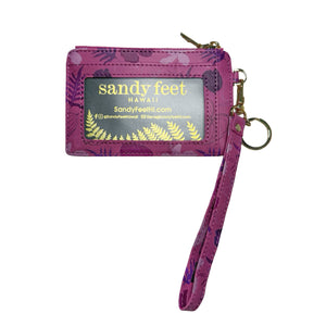 Pua Aloalo Purple Slim RFID Blocking Credit Card Holder Wristlet