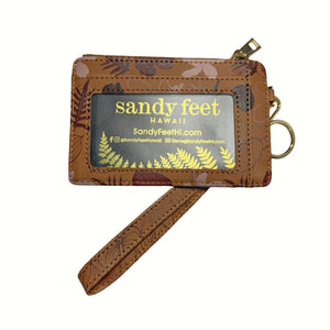 Pua Aloalo Brown Slim RFID Blocking Credit Card Holder Wristlet