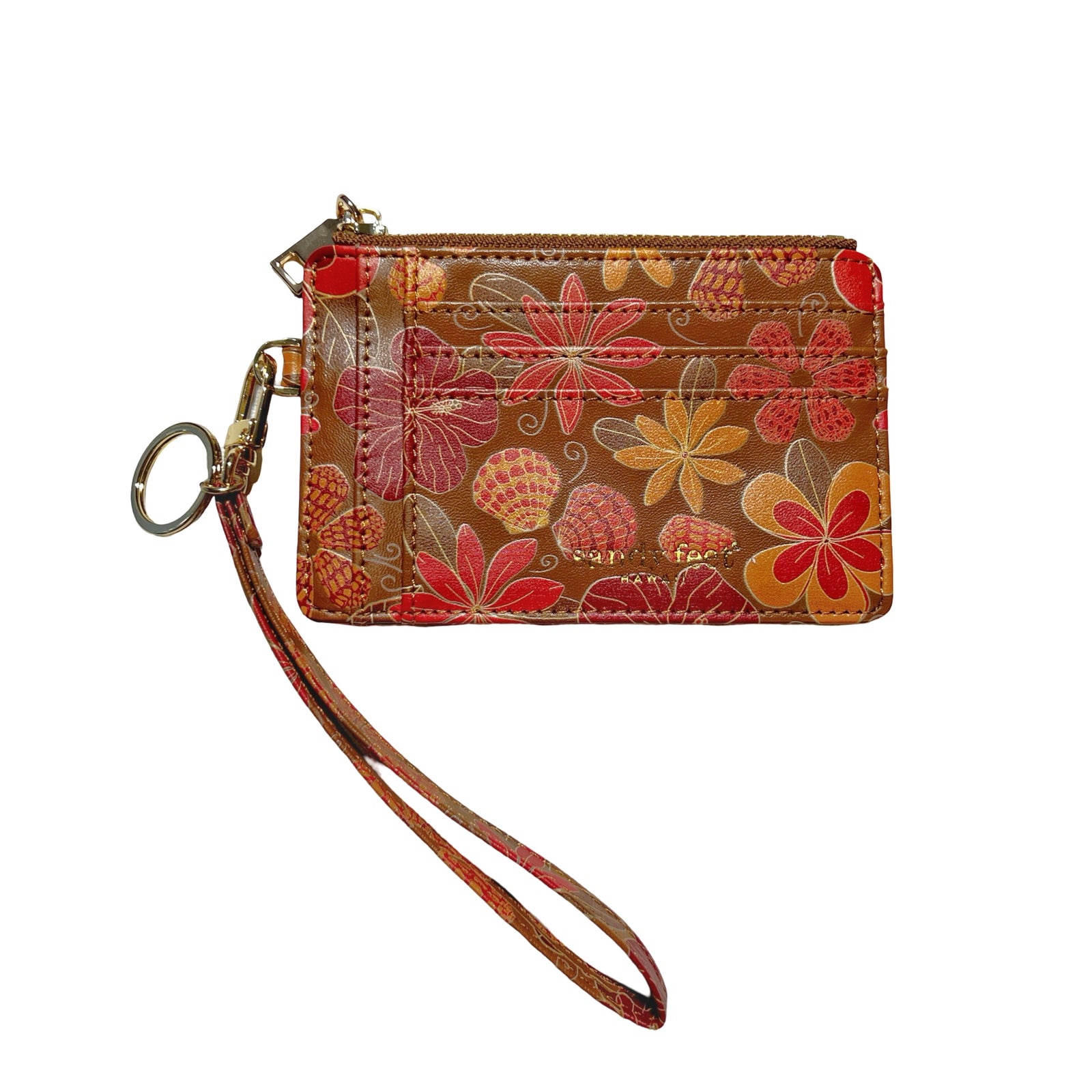 Beachy Pua Brown Slim RFID Blocking Credit Card Holder Wristlet