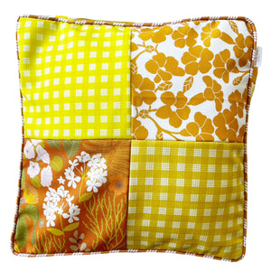 Patchwork Pouf Ottoman Cover Yellow1