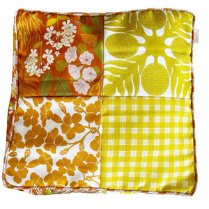 Patchwork Pouf Ottoman Cover Yellow2