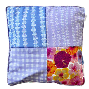Patchwork Pouf Ottoman Cover Purple
