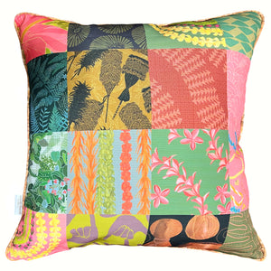 Printed Patchwork Pink Pillow Cover