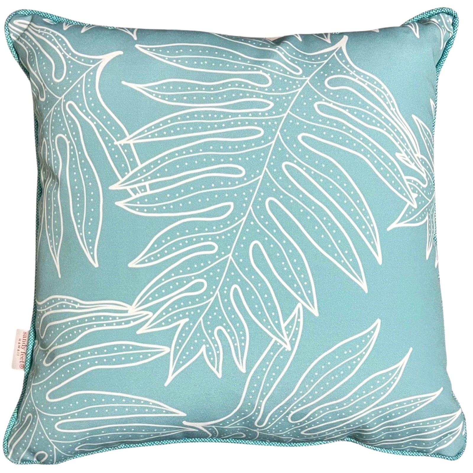 Teal Laua‘e Pillow Cover