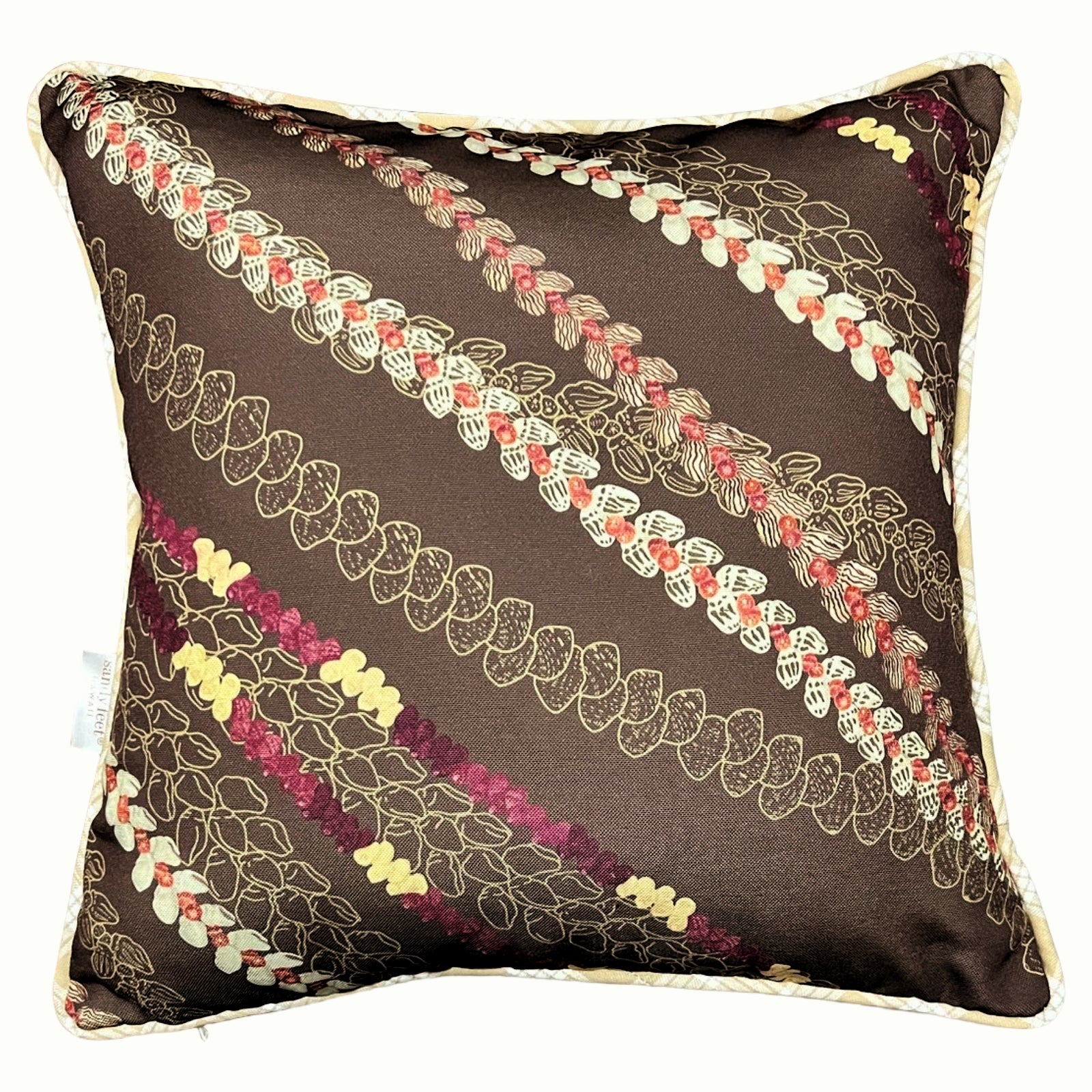Lei Pūpū Brown Pillow Cover