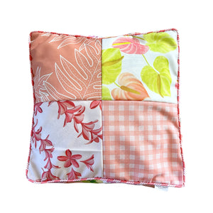 Patchwork Pouf Ottoman Cover Coral1