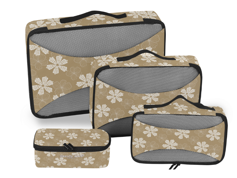 Hau & Cone Shell Tan 4 Piece Packing Cube Set