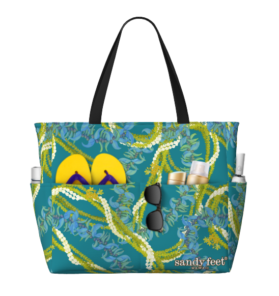 Lei Jade, Pakalana and Pīkake XL Beach Bag