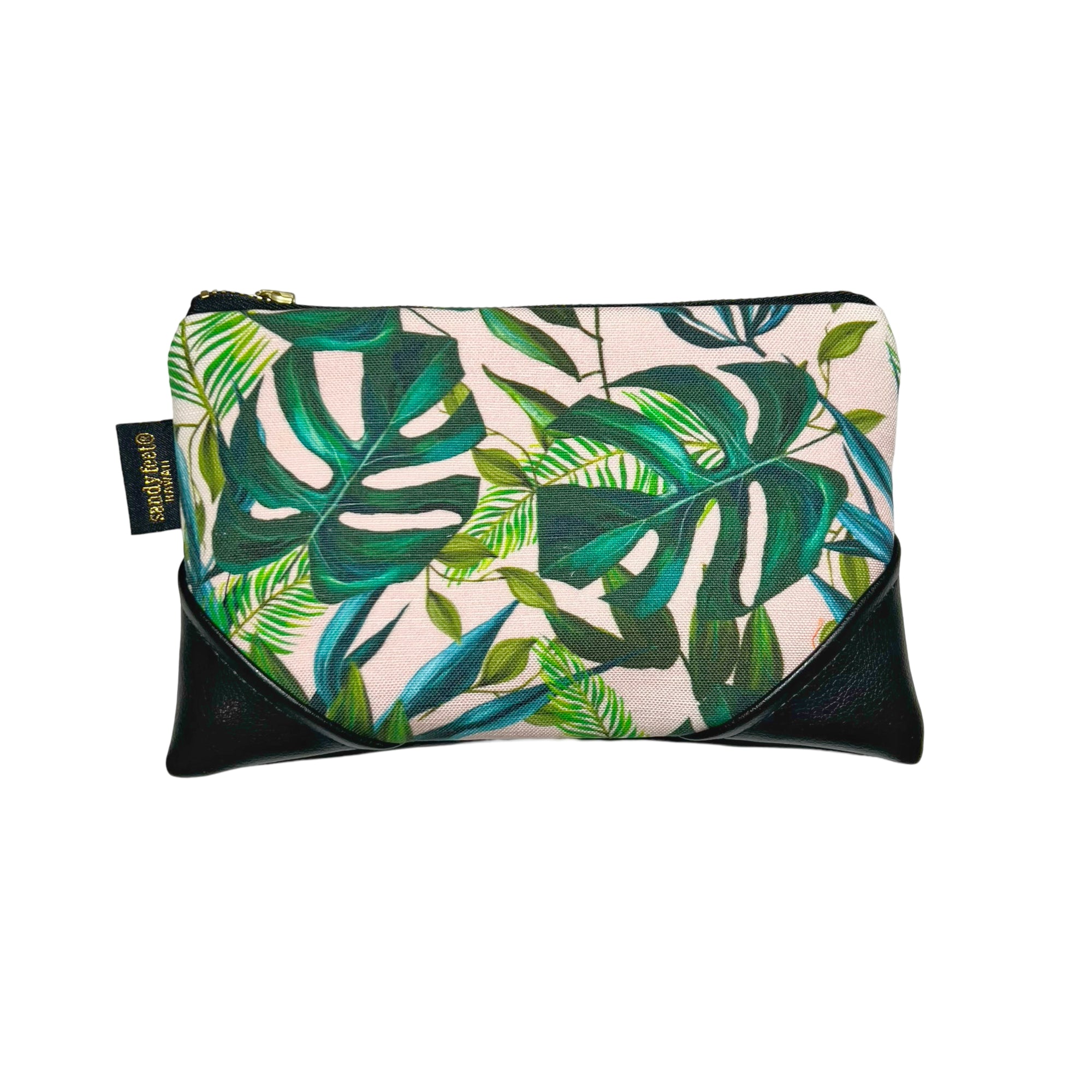 Mini Monstera & Palms Zipper Clutch