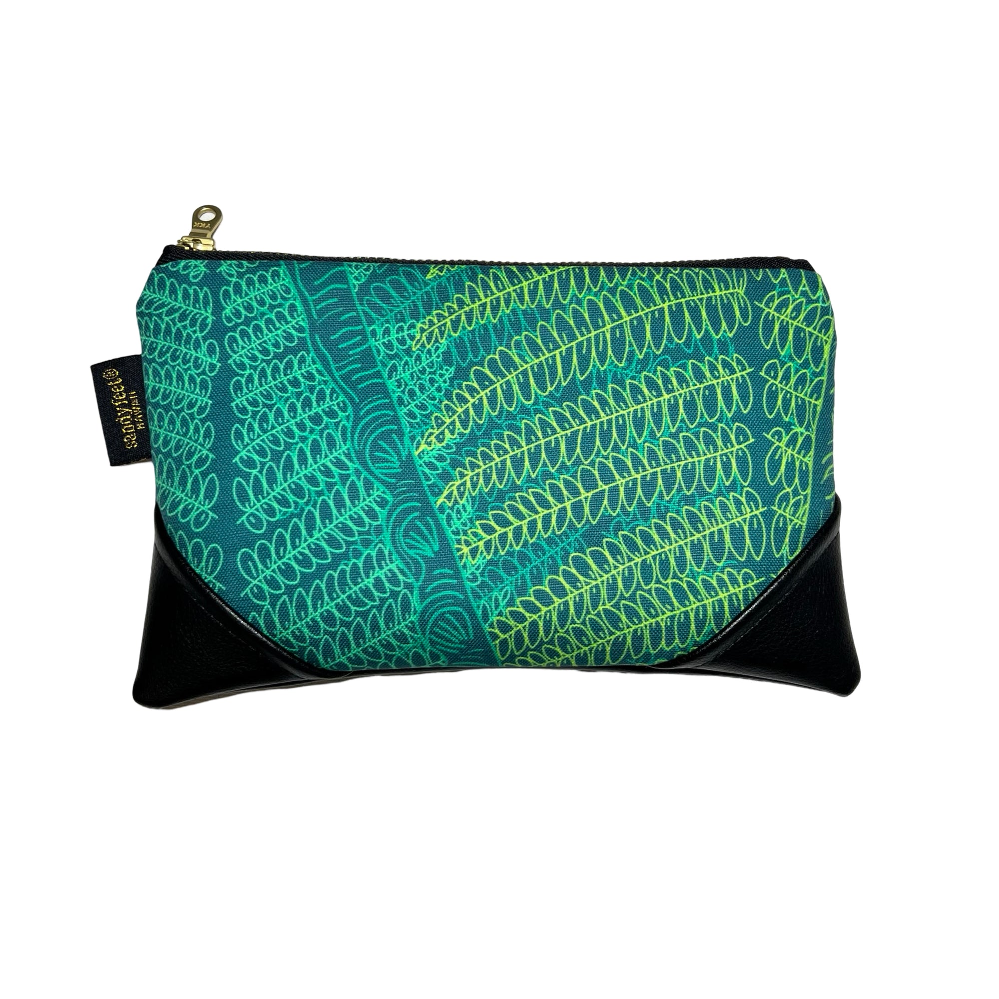 Mini Hāpu‘u Teal Zipper Clutch