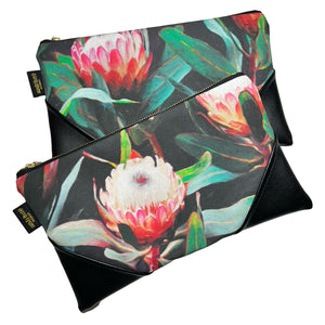 Large Protea Zipper Clutch