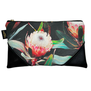 Large Protea Zipper Clutch