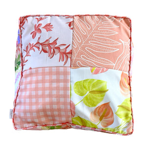 Patchwork Pouf Ottoman Cover Coral2