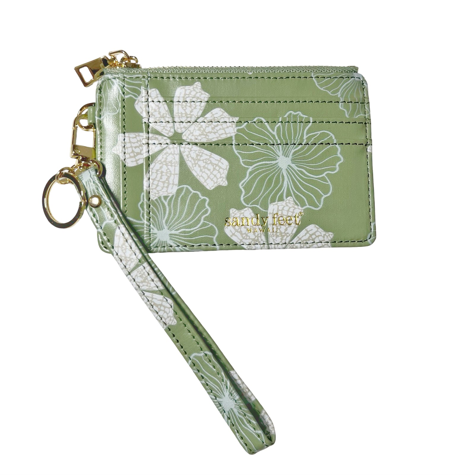 Hau & Cone Shell Green Slim RFID Blocking Credit Card Holder Wristlet