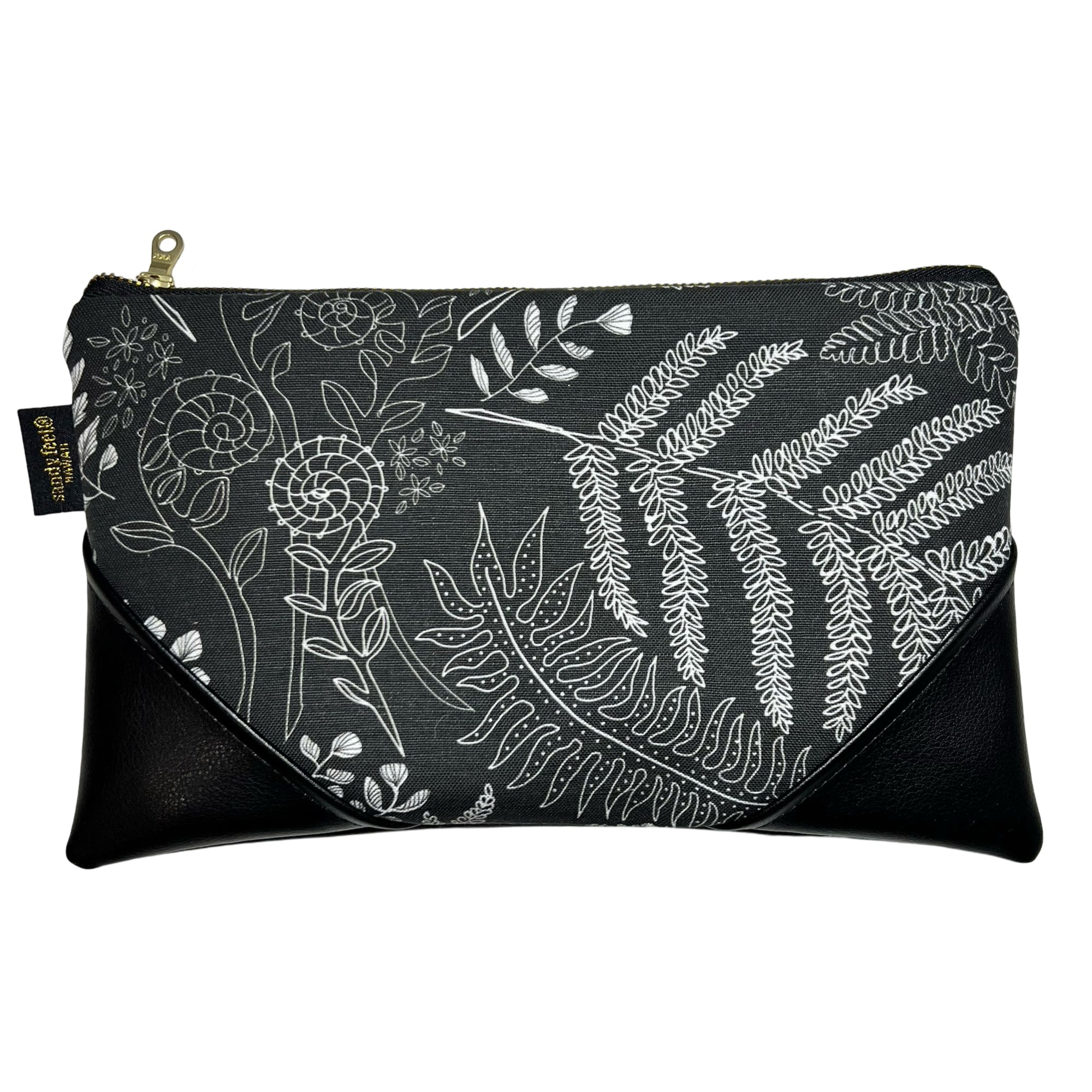 Large Hāpu‘u Black Zipper Clutch