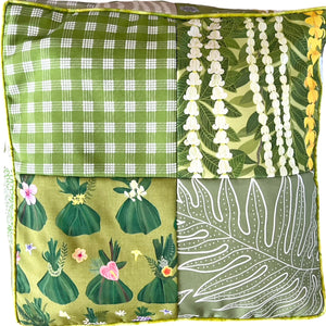Patchwork Pouf Ottoman Cover Green3