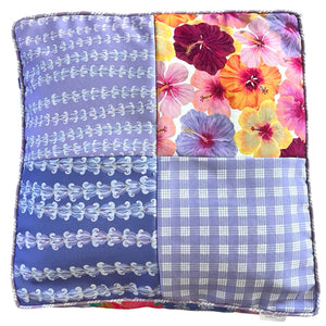 Patchwork Pouf Ottoman Cover Purple