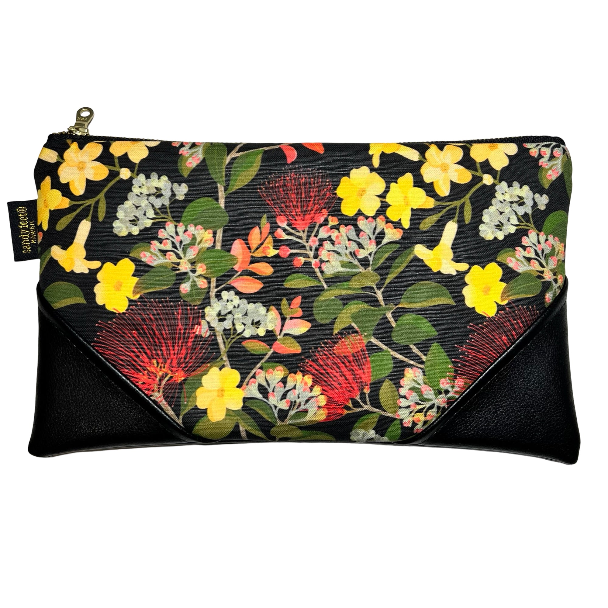 Large Pua Kenikeni & Lehua Zipper Clutch