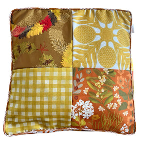 Patchwork Pouf Ottoman Cover Yellow1