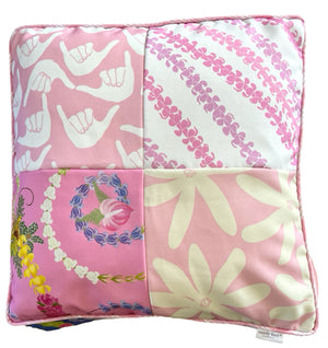Patchwork Pouf Ottoman Cover Pink/Purple