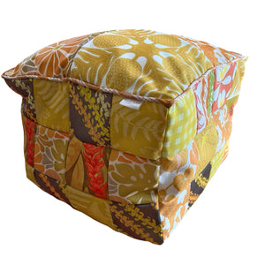 Patchwork Pouf Ottoman Cover Yellow4