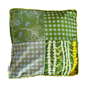 Patchwork Pouf Ottoman Cover Green1