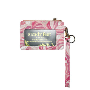 Pink Monstera Slim RFID Blocking Credit Card Holder Wristlet