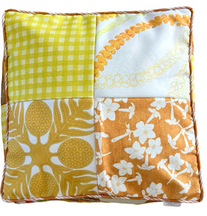 Patchwork Pouf Ottoman Cover Yellow2