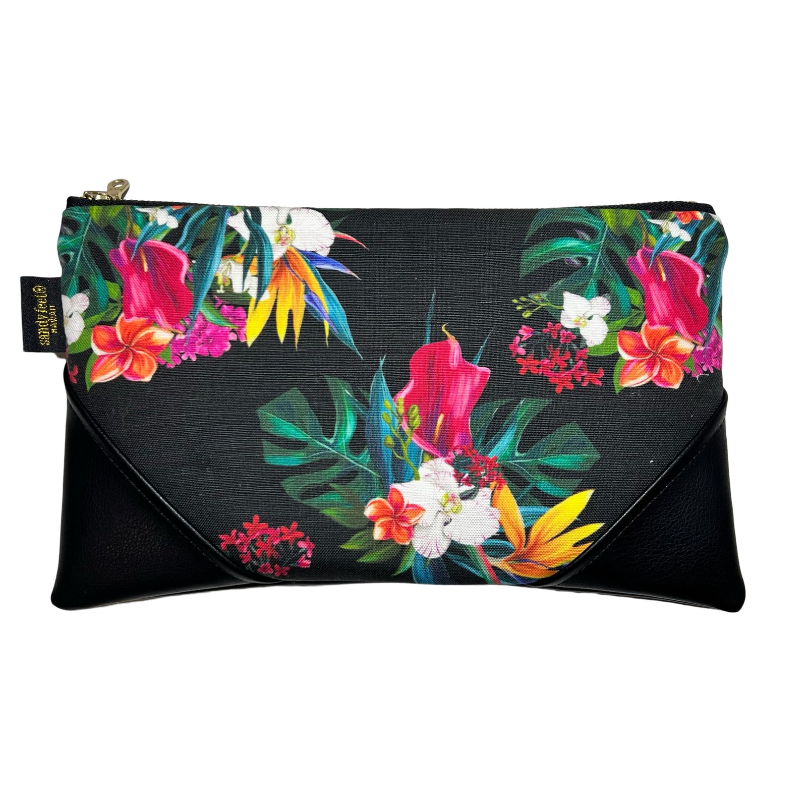 Large Hawai‘i Floral Zipper Clutch