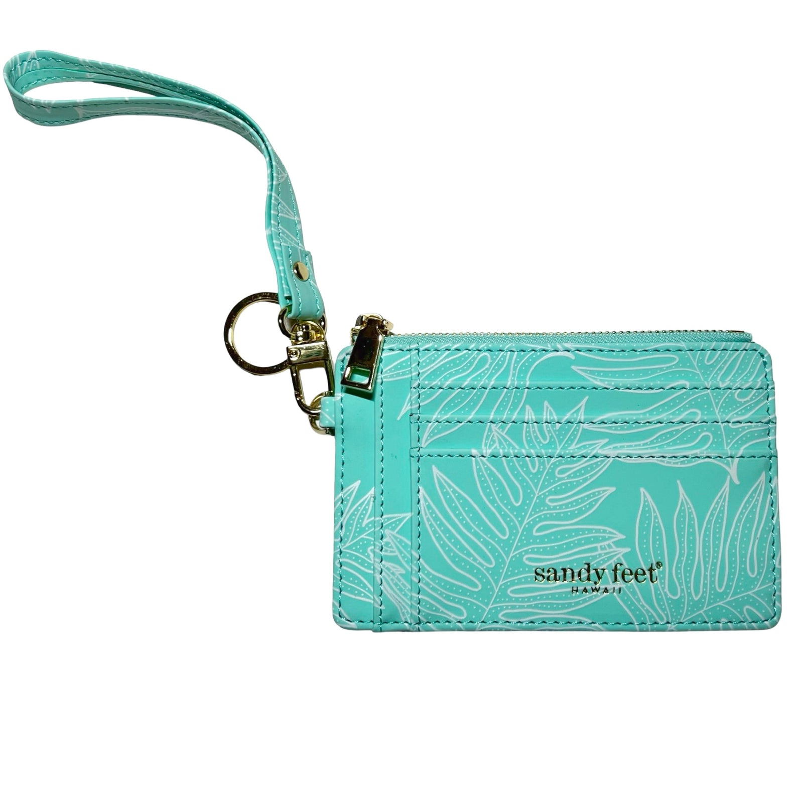 Teal Laua‘e Slim RFID Blocking Credit Card Holder Wristlet