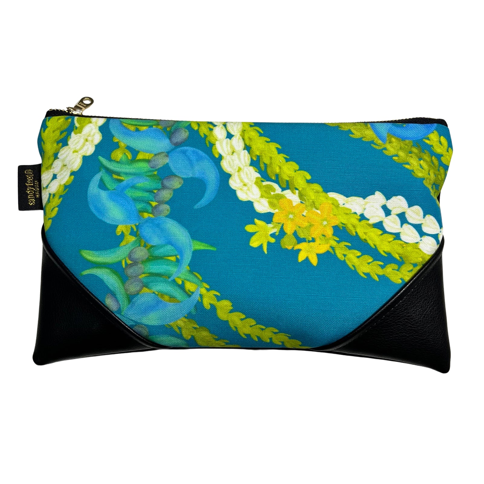 Large Lei Jade, Pakalana and Pīkake Zipper Clutch