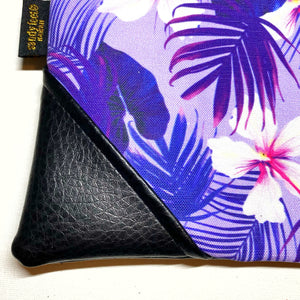 Large Hibiscus & Kalo Zipper Clutch
