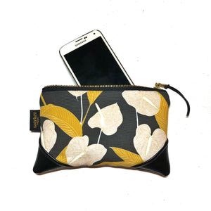 Mini Anthurium Zipper Clutch