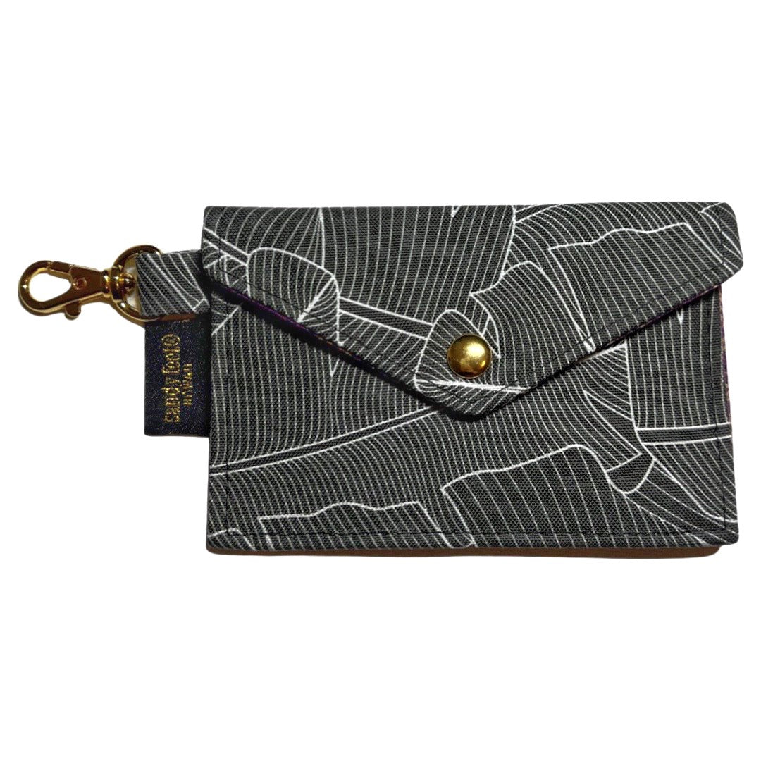 Black Banana Leaves Envelope Card Wallet