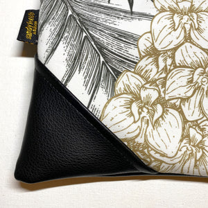 Large Orchid & Kalo Zipper Clutch
