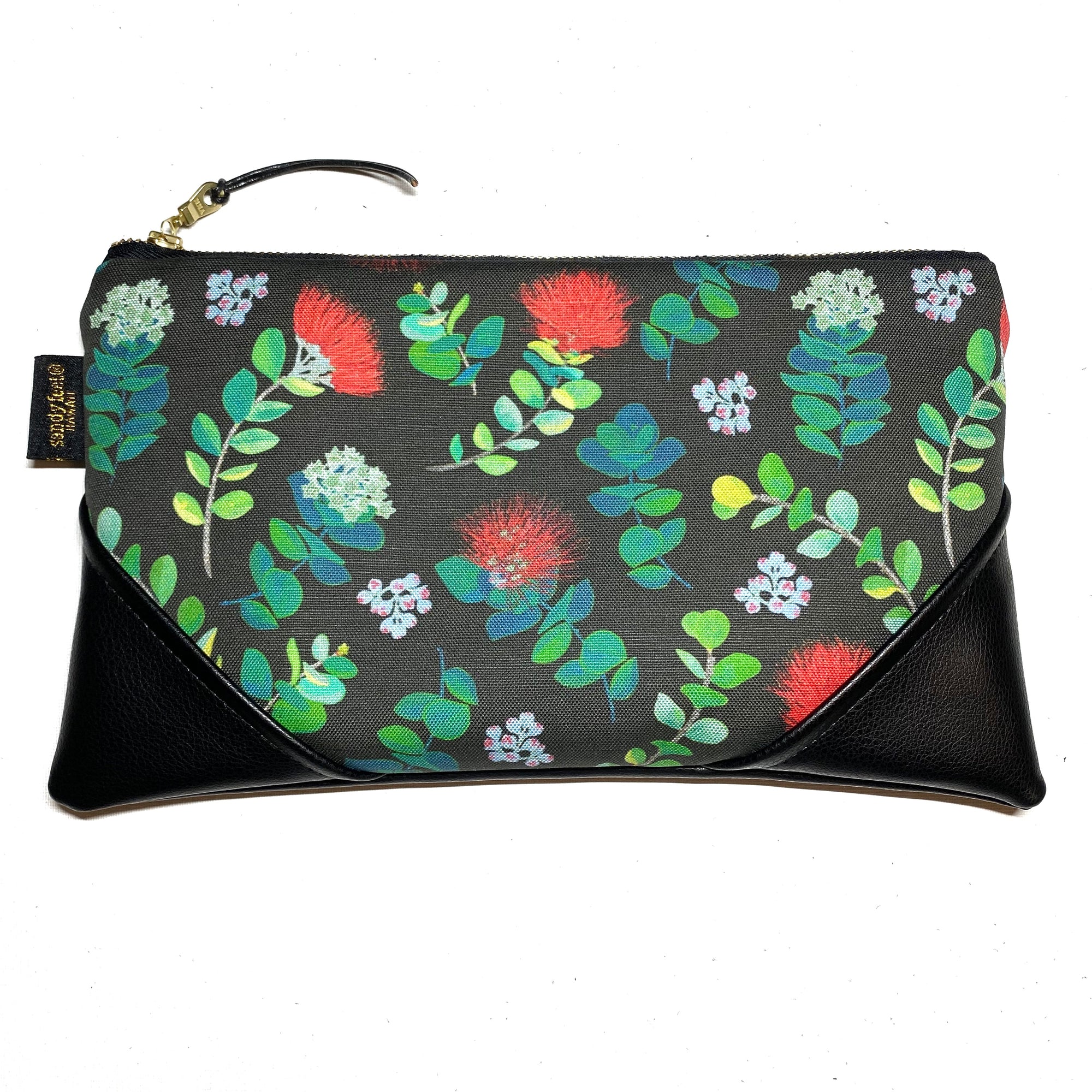 Large 'Ohi'a Lehua Zipper Clutch