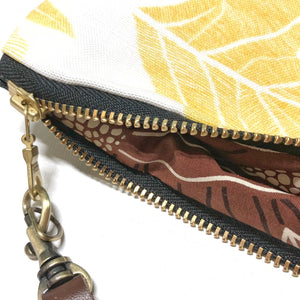Large Marigold 'Ulu (Breadfruit) White Zipper Clutch