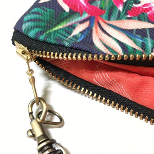 Large Hibiscus & Orchids Zipper Clutch