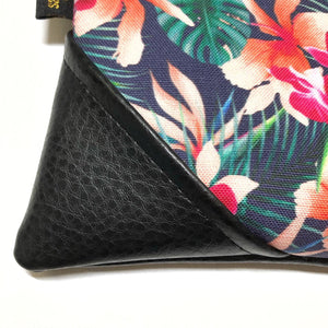 Large Hibiscus & Orchids Zipper Clutch