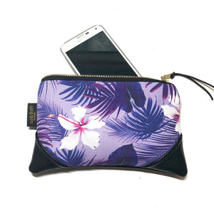 Mini Hibiscus & Kalo Zipper Clutch
