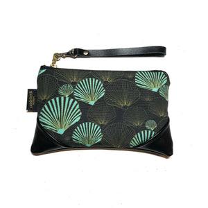 Mini Aqua Sea Shells Zipper Clutch