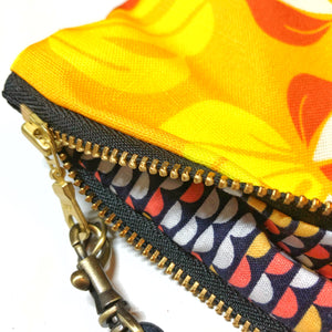 Mini Marigold Monstera Zipper Clutch