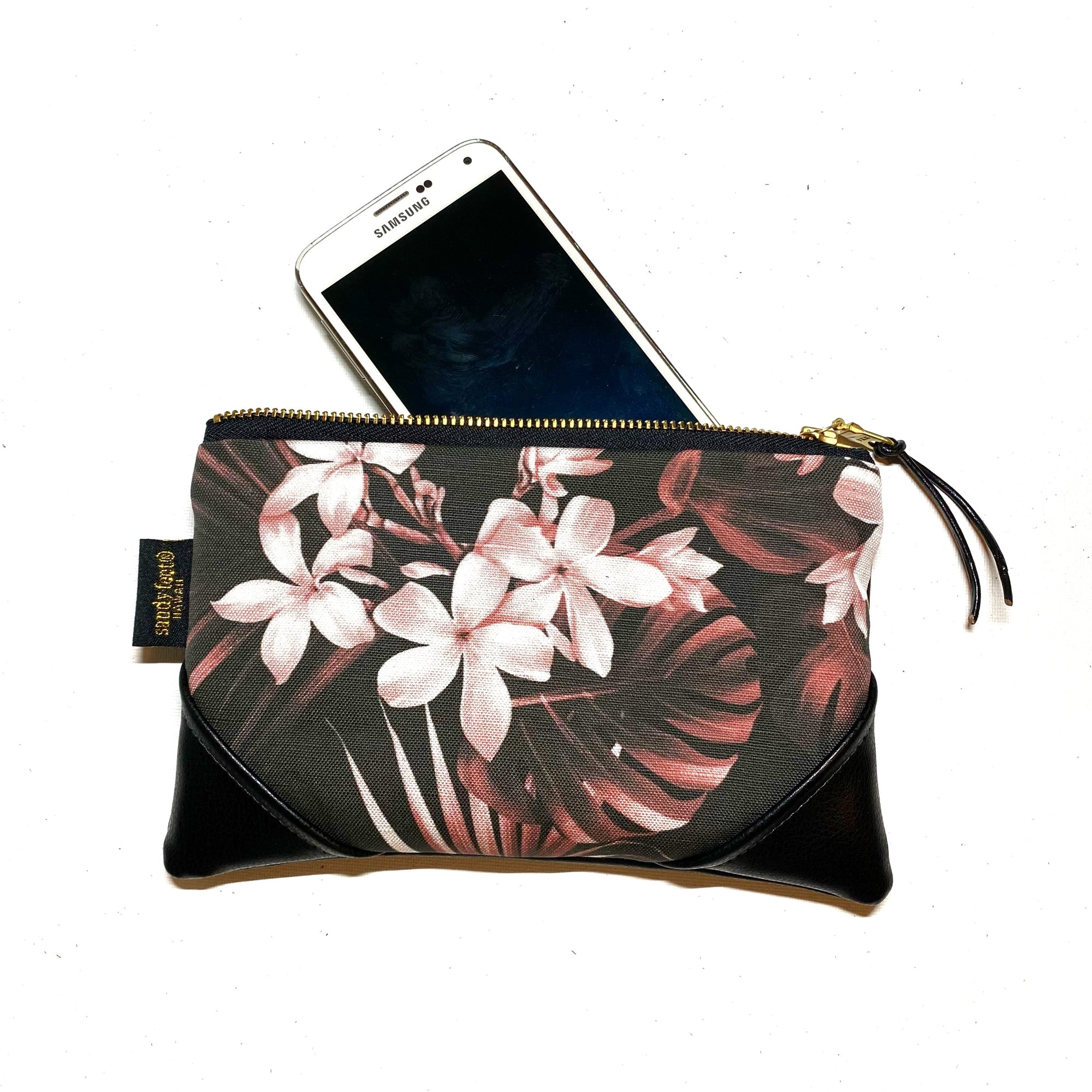 Mini Pua Melia & Palm Zipper Clutch