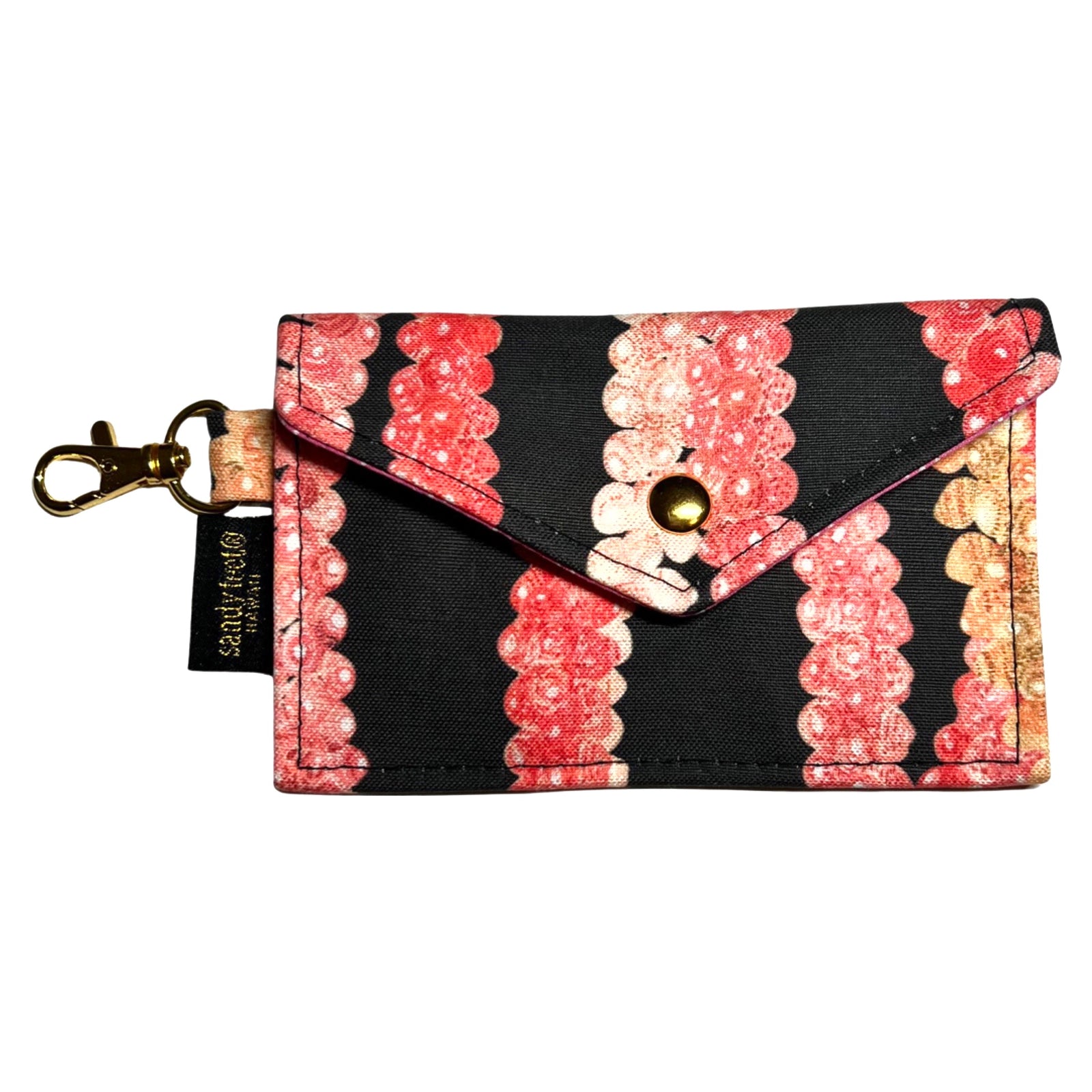 Lei Pūpū Black Envelope Card Wallet