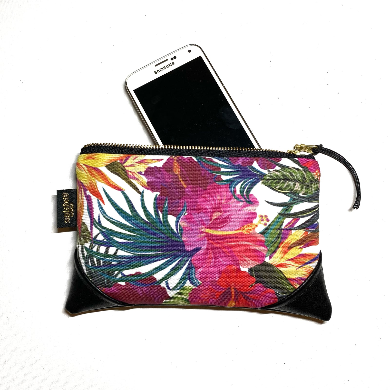 Mini Garden Happiness White Zipper Clutch
