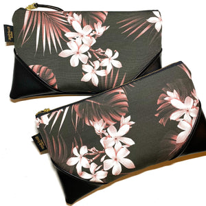 Large Pua Melia & Palm Zipper Clutch