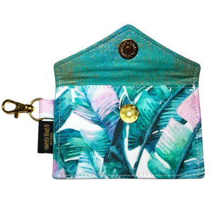 Watercolor Green Banana Palm Envelope Card Wallet
