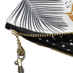 Large Muted Palms Zipper Clutch